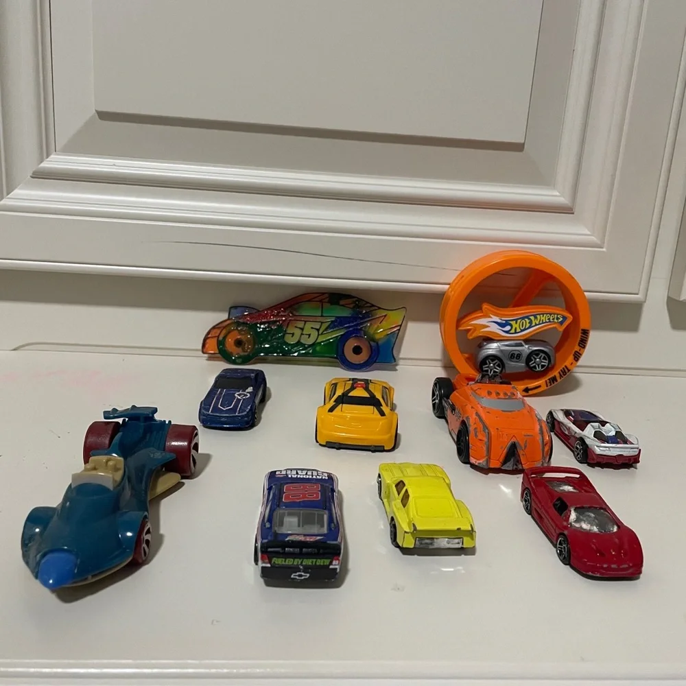 Kids Toy Car Lot - Assorted Orange, Yellow, Blue, Red Cars